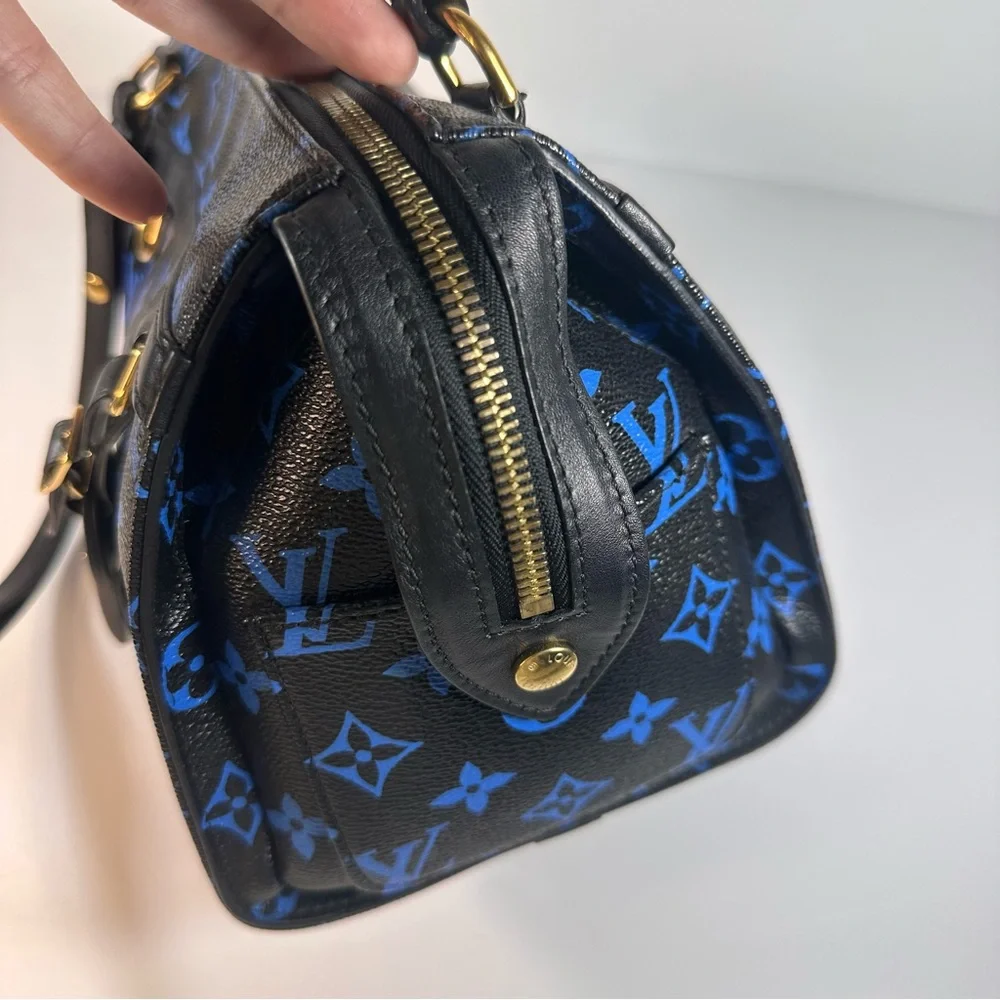 Louis Vuitton Colored Monogram Speedy Amazon PM Blue Black - Picture 5 of 15